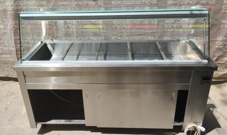 Μπαίν Μαρί Επιδαπέδιο με Ουδέτερο Ερμάριο – 5 x GN 1/1 – 179 x 70 x 128 cm – INOMAK