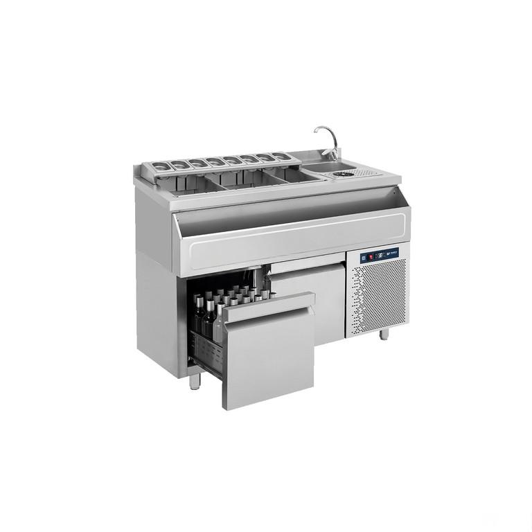 Bar Station με Ψυγείο και 2 Συρτάρια - 139 x 70 x 88 cm - BAMBAS BRST-PSS 139