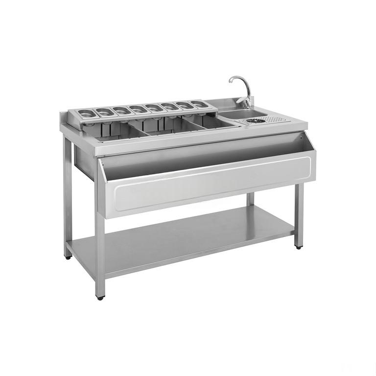 Bar Station Ανοξείδωτο – 139 x 70 x 88–96 cm – BAMBAS BRST139