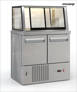 Βιτρίνα Συντήρησης Επιδαπέδια με 2 Πόρτες 2/3 GN – 340 L – 90 x 70 x 130 cm – INOX DOBROS-ID PSM9070DIS.DM