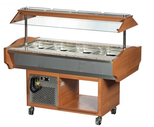 Βιτρίνα Μπουφέ Σαλατών Salad Bar Συντήρησης – 4 x GN 1/1 ή 8 x GN 1/2 – 150 x 90 x 87/132 cm